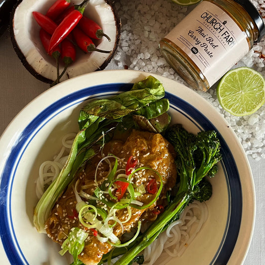 Red Curry Salmon Noodle Bowl