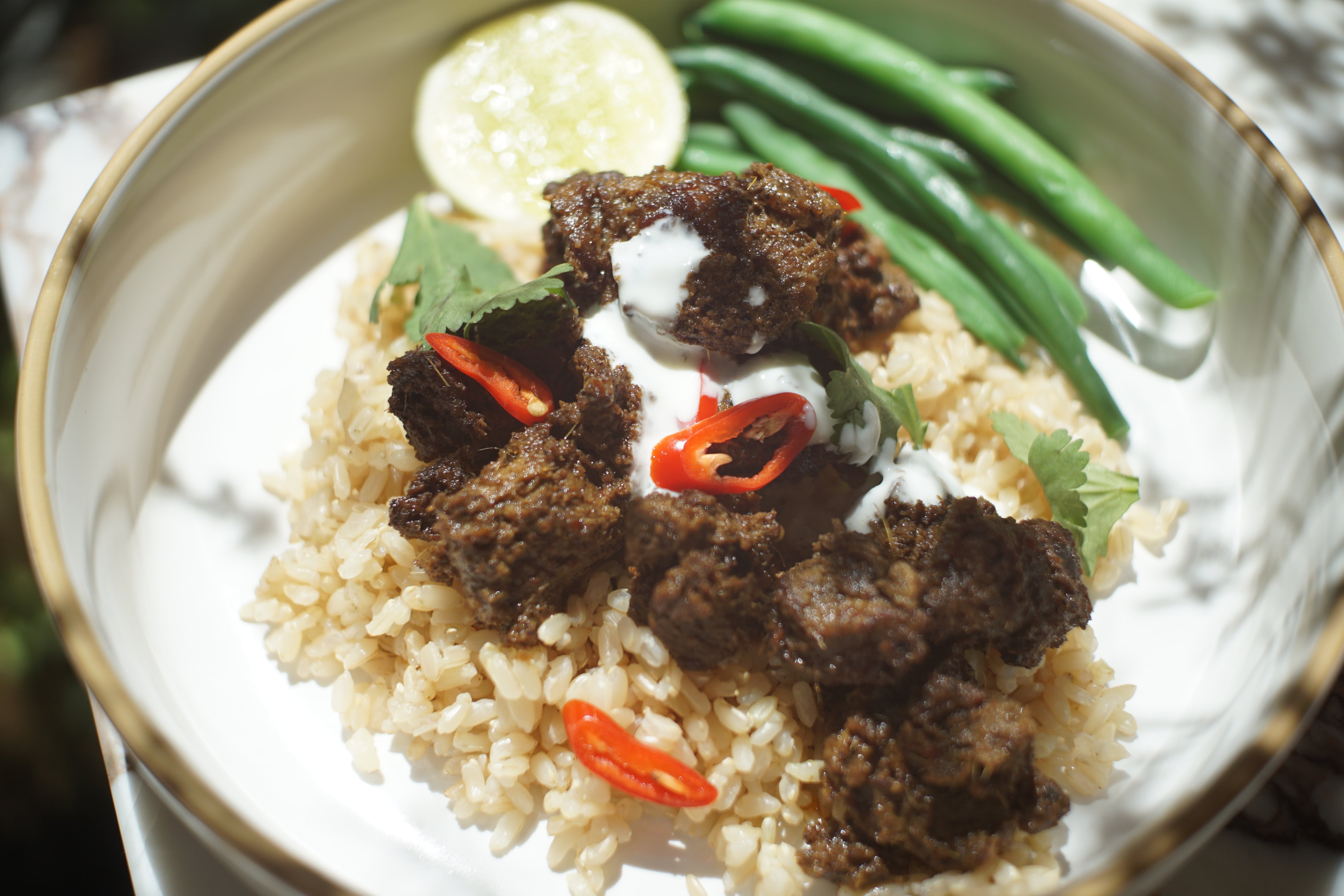 Compressed Rice With Rendang Slow Cooked Beef Rendang Curry – Church Farm General Store