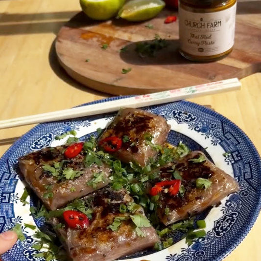 Red Thai Curry Crispy Rice Paper Dumplings