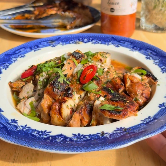Honey Sriracha Chicken Brothy Rice