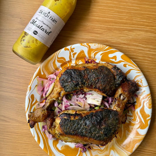 Honey Mustard Chicken Marylands with Apple and Fennel Salad